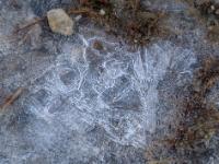 Dünne Eisschicht mit strukturiertem Muster